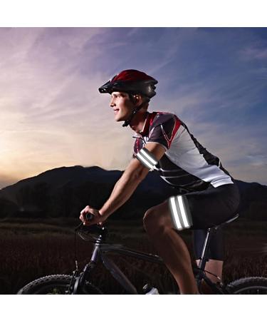 Youyike Double Reflector Set | 4 Reflective Safety Braces for Jogging Cycling & Outdoor Activities | 35x5 cm Black - Buy Online on SooperMarket.com