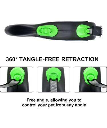 Moyouno 8m Retractable Dog Leash - Automatic High-End Leash for Small Medium & Large Dogs up to 50kg - Durable Green Pet Lead - Buy Online on SooperMarket.com