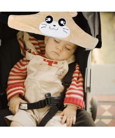 MINGZE Baby Child Car Seat Head Support - Adjustable Safety Belt for Safe and Cozy Sleep Position - Brown - Buy Online on SooperMarket.com