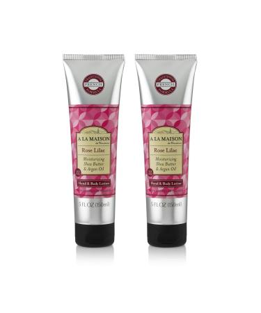 A LA MAISON Rose Lilac Lotion for Dry Skin - Natural Hand and Body Lotion (2 Pack 5 oz Bottle) 5 Fl Oz (Pack of 2)