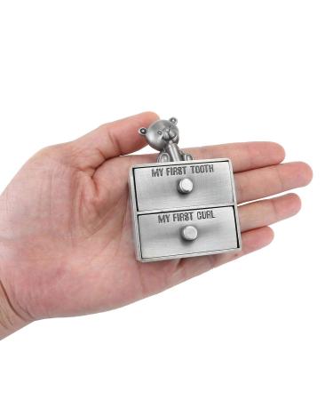 Mogoko Silver Baby First Tooth and Curl Keepsake Box Set - Gender Neutral Kids Teeth Fairy Holder - Buy Online on SooperMarket.com