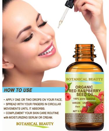 Organic Red Raspberry Seed Oil 0.5 Fl.oz for Face, Body & Hair - Botanical Beauty - Buy Online on SooperMarket.com