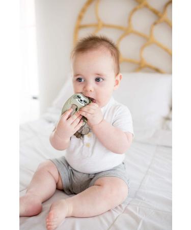 Loulou Lollipop Silicone Teether and Holder Clip Bundle Set - Sloth/Monstera - Buy Online on SooperMarket.com