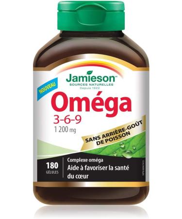 Jamieson NFA Omega 3-6-9 180 Softgels & Chewable Vitamin C 500 mg - White Juicy Peach Flavour 120 Count (Pack of 1) SUPPLEMENT + VITAMIN 9221 - Buy Online on SooperMarket.com