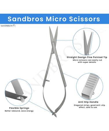 SANDBRSOS Cuticle Scissors Extra Fine Straight Professional Precise Pointed Tip Grooming kit for Eyebrow Eyelash Trim Nail and Dry Skin 12cm - Buy Online on SooperMarket.com