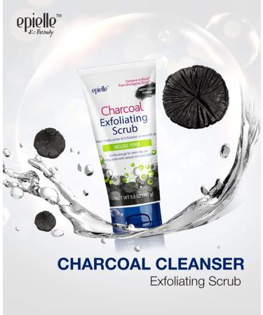 Epielle Charcoal Exfoliating Scrub 2pk - Deep Clean Pores Exfoliate & Smooth Skin - International Shipping Available - Buy Online on SooperMarket.com