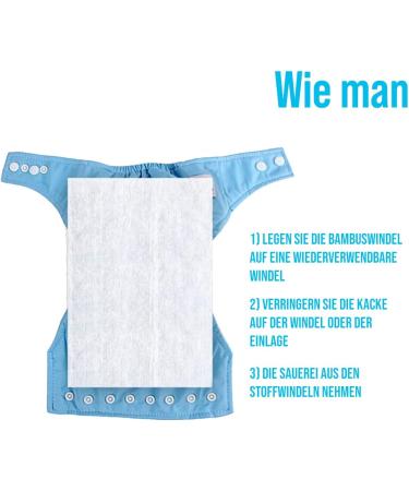 JM Baby Diaper Inserts - 100% Biodegradable Bamboo Cloth Diaper Insert Fragrance & Chlorine Free 2-Pack (100 Sheets) - Buy Online on SooperMarket.com