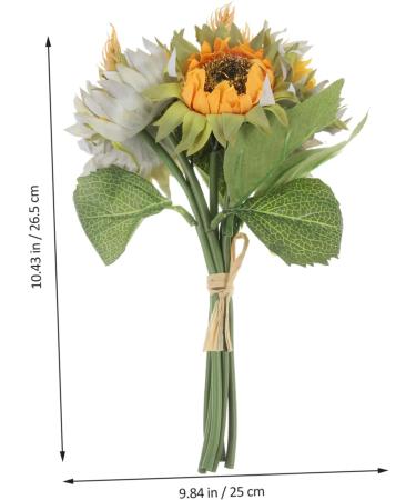 Zerodeko Flower Arrangement Supplies Vintage Small Mirror Round Decor for Home Bulldog Figurine Bridal Bouquets Small Rope Basket Round Wooden Wall Decor Boho Props Sunflower - Buy Online on SooperMarket.com