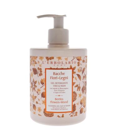 L'Erbolario Berries Flowers Wood Cleansing Gel Face and Hands - Cleanser Face Wash for Dry Oily Skin - Facial Cleanser Scented Removes Makeup and Sweat - Hand Cleanser for Sensitive Skin - 16.9 oz