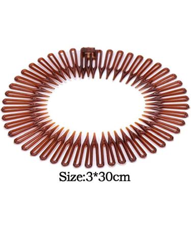 Stretch Hair Combs Plastic Full Circle Headband Flexible Hair Clip Sports Hair Wrap Holder for Women Girls Style 1 - Buy Online on SooperMarket.com