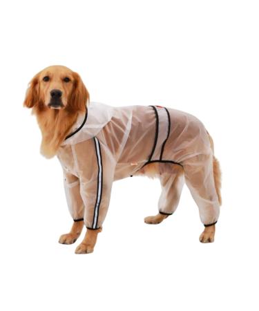 BT Bear Dog Raincoat with Legs Transparent Four-legs Large Dog Raincoats Waterproof with Reflective Strips & Hood Jumpsuit for Medium Dogs Large Dogs (7XL)
