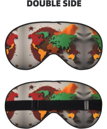 World Map Made of Spices Print Double-Sided Eye Mask Soft and Light Blocking for Enhancing Sleep Quality - Buy Online on SooperMarket.com