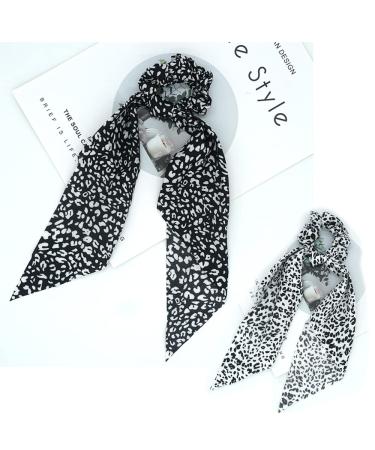 Funlovin 2-in-1 Scrunchies Scarf Hair Ribbon Ties - 6pcs Vintage Ponytail Scarves Scrunchie Set for Women - Buy Online on SooperMarket.com