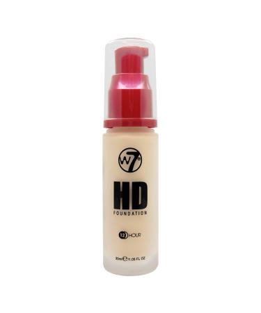 W7 HD Foundation - Oil-Free Liquid Foundation for Poreless Matte Medium Coverage - 30ml (Buff) Buff 30 ml (Pack of 1)