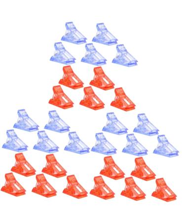 Mikinona 36 Pcs Nail Clip Plastic Finger Extension Clip Nail Binder Clips Food Bag Clips Nail Tip Clips Finger Nail Tip Nail Forms Clips Nail Dip Kits Clips for Nails Nail Gel Heavy Clamp 1 count (Pack of 1) Red Bluex3pcs