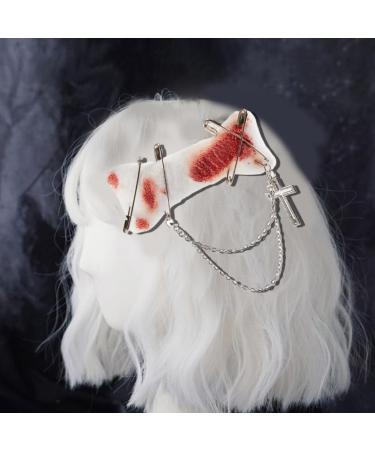 Furry HairPins Girl Subculture Bloodstain Brooch Great for Most Hair Type Hair Clip with Pin for Lady Women Girl Red - Buy Online on SooperMarket.com
