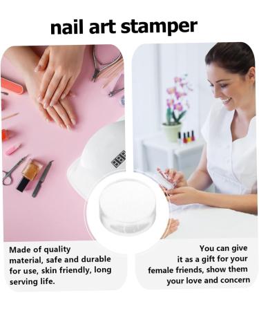 Ipetboom French Tip Nail Tool 6pcs Nail Art Silicone Stamp Silica Gel Cosmetic Transfer Seal Manicure Tools 2.50X2.50X1.30CM Transparent 1 - Buy Online on SooperMarket.com