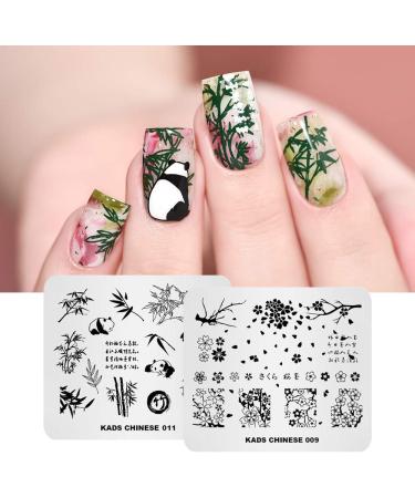 KAD Nail Stamping Plates Set - Chinese Style Series (8pcs) | Nail Art Templates - Buy Online on SooperMarket.com