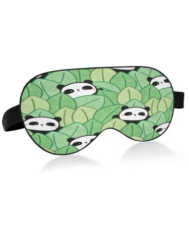 WELLDAY Sleep Mask Cute Panda Night Eye Shade Cover Soft Comfort Blindfold Blockout Light Adjustable Strap for Men Women