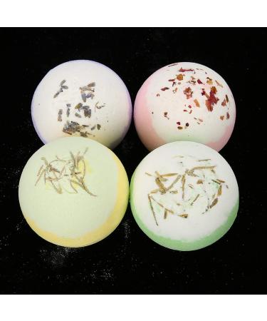 4Pcs Handmade Natural Bath Bombs Gift Set | Lush Bubble Bath for Kids Men & Women - Ideal for Relaxation & Self-Care - Buy Online on SooperMarket.com