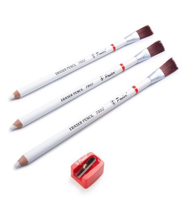 Pasler Eraser pencils 7802 perfection Detail Eraser Pencil with Brush and a Sharpener perfect for sketches and coloured illustrations (4- pack) 4 Piece Set