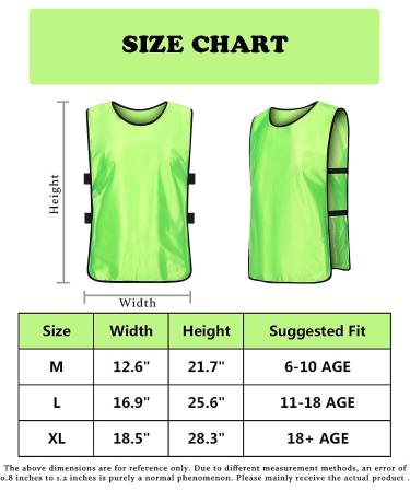 6 Pack Neon Green Scrimmage Vests for Kids & Adults - Soccer Bibs/Pinnies - Buy Online on SooperMarket.com