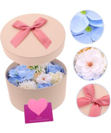 Angoily 1 box essential oil mama gift the flowers flower soap carnation flower Soap soap delicate flowers Christmas roses gift box de artificiales artificial plants indoor 16.2X16.2X8.2CM Blue - Buy Online on SooperMarket.com