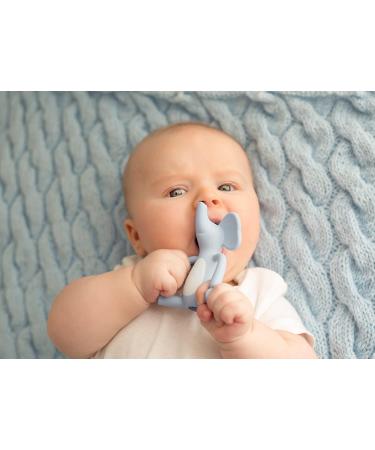 GILIGUMS 10428 Elephant Teether Ring - Blue | Safe Teething Toy for Infants | International Shipping Available - Buy Online on SooperMarket.com