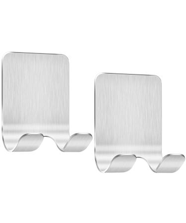Bolatus 2 piece of razor bracket shower hook Self -adhesive razor shower shower stainless steel adhesive hooks towel hooks without drilling bathroom hook wall hooks silver