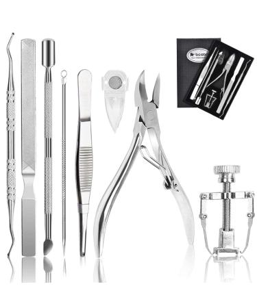 Bcabo Upgraded 8Pcs/set Ingrown Toenail Tools Kit, Premium Nail Treatment Foot Tool, Ingrown Toenail Removal Correction Clippers, Surgery Grade Ingrown Toe Nail File Lifter, Professional Pedicure Tool
