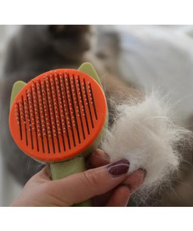 Cat Brush for Long & Short Hair 1-Click Self-Cleaning Tool for Effortless Pet Hair Removal - Buy Online on SooperMarket.com