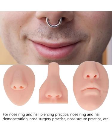 Silicone Nose Mouth Model Set | 3D Soft Practice Nose for Suture Teaching | Reusable Display Mold for Earrings | Light Skin Color - Buy Online on SooperMarket.com