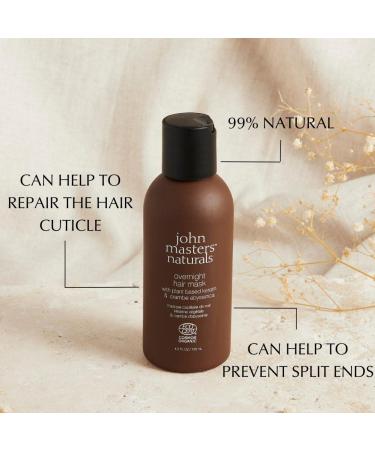John Masters Naturals Overnight Hair Mask 4.2 oz | Plant Based Keratin & Crambe Abyssinica | 99% Natural | COSMOs Organic Certified | Vegan - Buy Online on SooperMarket.com