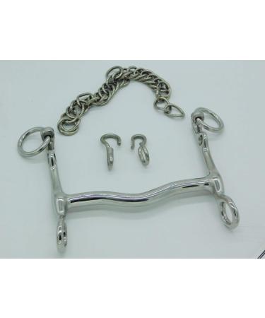 Dressage curb bit curb bit stainless steel + chin chain 12.5 13.5 14.5 15.5 16.5 also oversize Tysons (14.5)