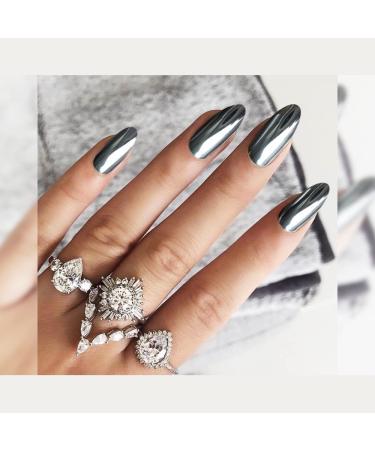 PrettyDiva Silver Chrome Nail Powder - Rose Gold Mirror Effect Manicure Pigment - Buy Online on SooperMarket.com