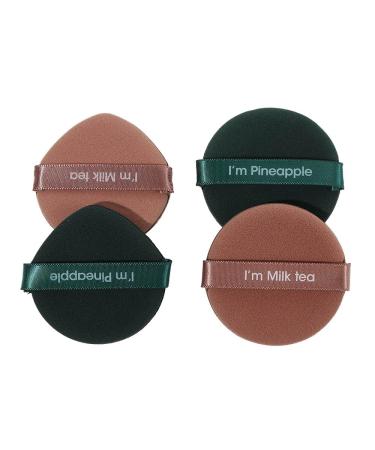 Vctitil 4 Pieces Powder Puff Face Triangle Makeup Sponge Soft Velour Puffs For Loose Powder Wet Dry Cosmetic Foundation Sponge Makeup Tool