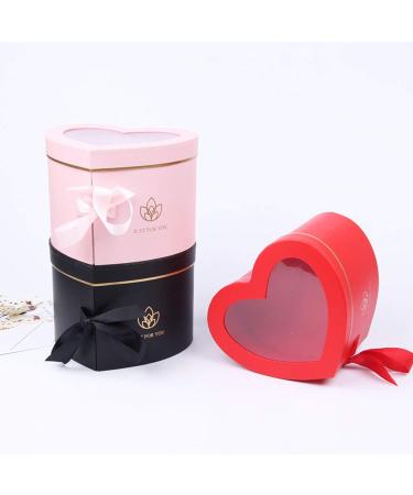RENGTIN Heart-Shaped Paper Mache Box with Lid & Ribbon - Pink | Ideal for Packaging, Crafting, Storage - Perfect for Jewelry, Cosmetics & Gifts - Buy Online on SooperMarket.com