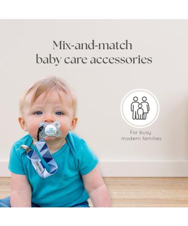 Shop Dodo Babies Pacifier Clip & Bite Ring Toy Set | 4 Clips + 2 Silicone Rings | Universal Holder | Fun Blue & Gray Prints for Boys & Girls - International Shipping - Buy Online on SooperMarket.com