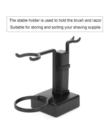 Premium Stainless Steel Shaving Brush Holder & Black Soap Dish Set for Men - Perfect Gift for Grooming - Buy Online on SooperMarket.com