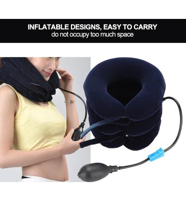 Inflatable Cervical Vertebrae Traction Device - Portable Neck Support Cushion for Home & Office (Adjustable Blue) - Buy Online on SooperMarket.com
