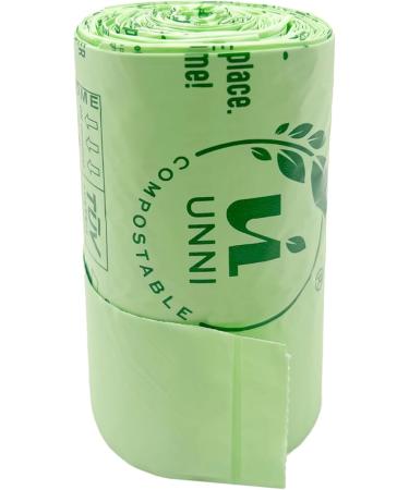 UNNI Compostable Bags with Handles 2.6 Gallon 50 Count - ASTM D6400 & BPI Certified Kitchen Waste Bags - Buy Online on SooperMarket.com