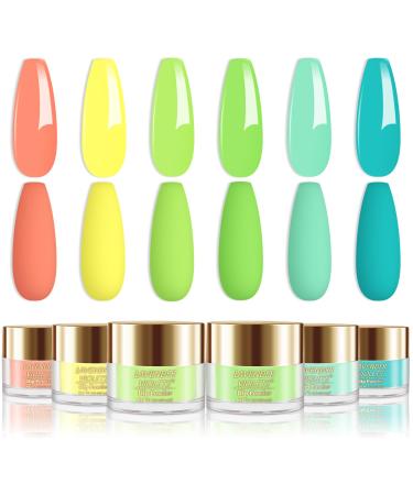 Lavender Violets 14g x 6 Colors Acrylic Dip Powder French Nail Art Manicure Large Capacity Dipping Powder Nail Powder Yellow Green J211 Neon Yellow Green