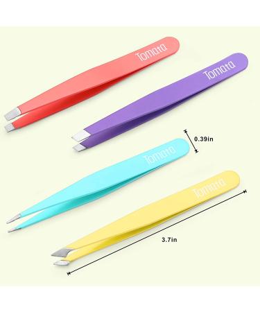 4-Piece Precision Eyebrow Tweezers Set - Slant & Pointed Tips for Hair Removal, Splinters & More - Buy Online on SooperMarket.com
