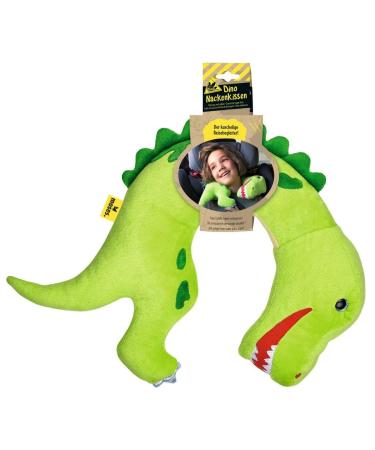 Moses.Dino nude pillows Tyrannosaurus-Rex Kuscheltier Nackenuhnchen for children |Ideal for long trips 1 piece (1 Pack) green T-Rex