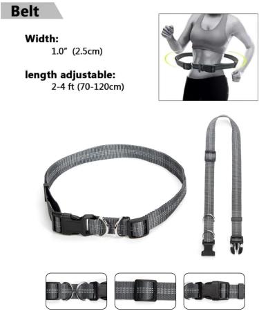 Hurluksi Dog Waist Lead - Hands-Free Heavy Duty Running Belt Leash with Bungee Retractable Design and Sponge Handle (Orange) - Buy Online on SooperMarket.com