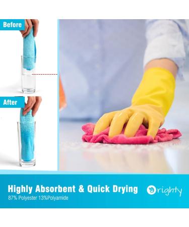Orighty Microfiber Cleaning Cloths Pack of 12 - Highly Absorbent & Lint Free for House, Kitchen, Car Care - 12x12 inch - Buy Online on SooperMarket.com