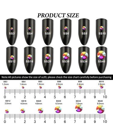 YHMQ 2880 Pieces ClearAB Rhinestones for Nails - SS16 Nail Crystals (3.8-4.0mm) | Best Quality Nail Art Supplies for DIY Designs - Buy Online on SooperMarket.com
