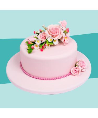 Buy Cake Company Sugar Flower Bouquet - 1 Pink Rose & Medium 40mm Assorted Roses - Ideal for Cake Decorating | International Shipping - Buy Online on SooperMarket.com