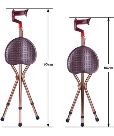 Walking Stick Seat Folding Stool Switch Sticks Three Legged Seat Stick Height Adjustable Aluminum Alloy 5 Gear Adjustment Static Loading 200Kg for Elder Parents Gift - Buy Online on SooperMarket.com