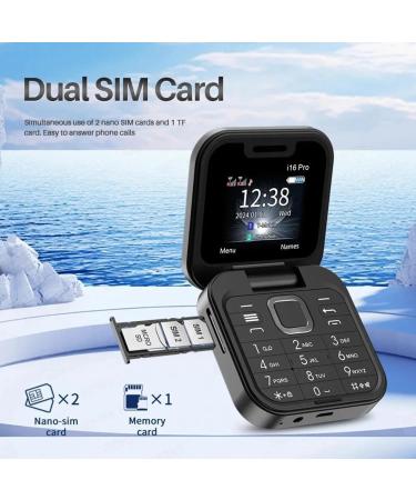Jhialg Mini-Flip Handy - International Shipping | FM Radio Dual SIM Vibration Foldable Card Display | Perfect for Seniors - Buy Online on SooperMarket.com